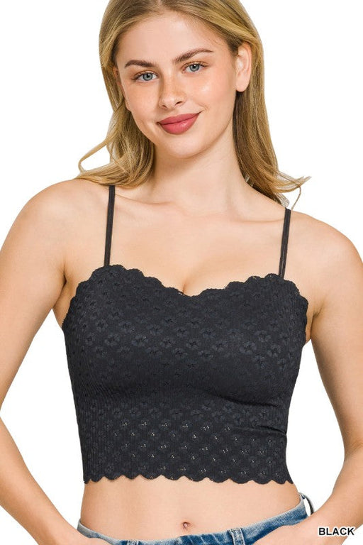 Seamless Lace Bralette With Bra Pads Zenana