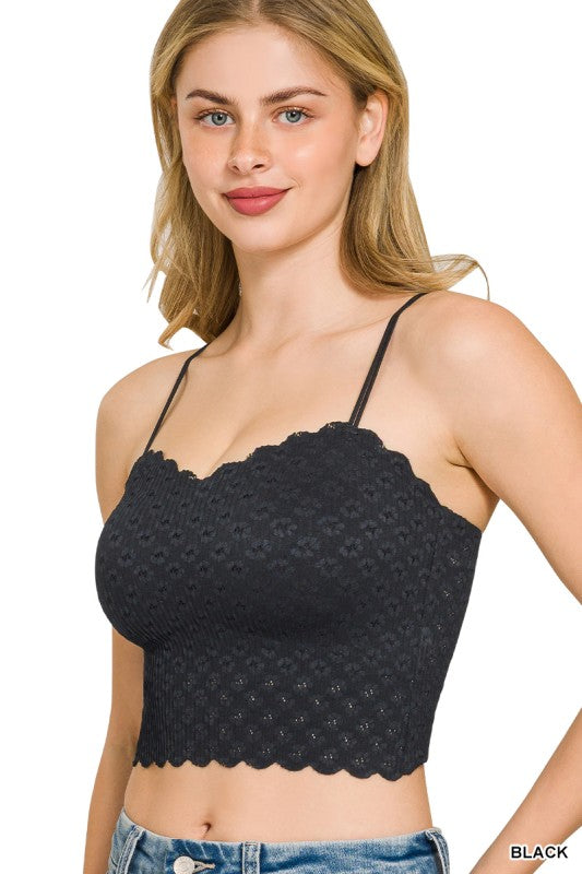 Seamless Lace Bralette with Removable Bra Pads