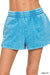 Acid Washed Elastic Waistband Dolphin Shorts Zenana
