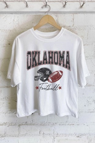 Oklahoma Football Graphic Long Crop Top