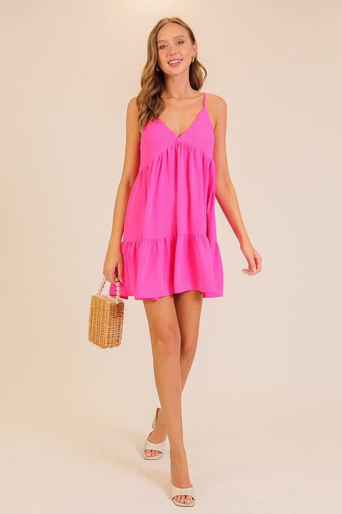 Airflow Tiered Babydoll Pink Dress Timing