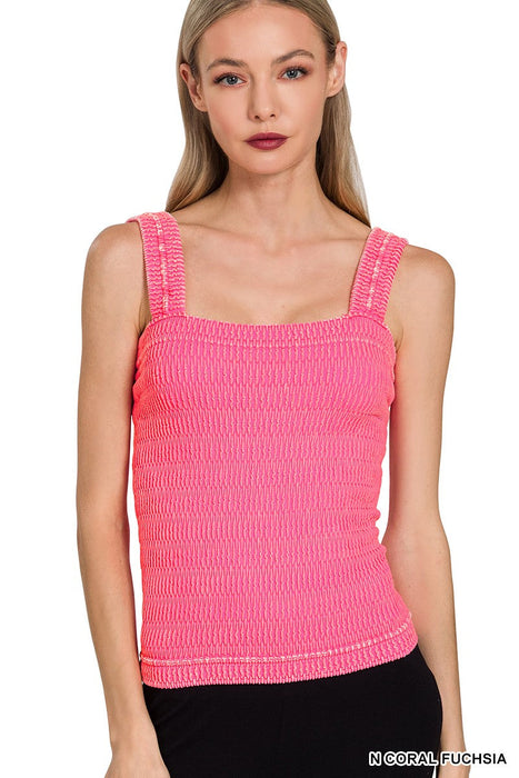 Seamless Wrinkle Stone Washed Tank Top ZENANA