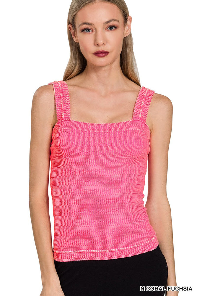 Seamless Wrinkle Stone Washed Tank Top ZENANA