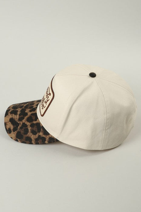 Howdy Darlin' Embroidered Leopard Brim Trucker Hat Fashion City
