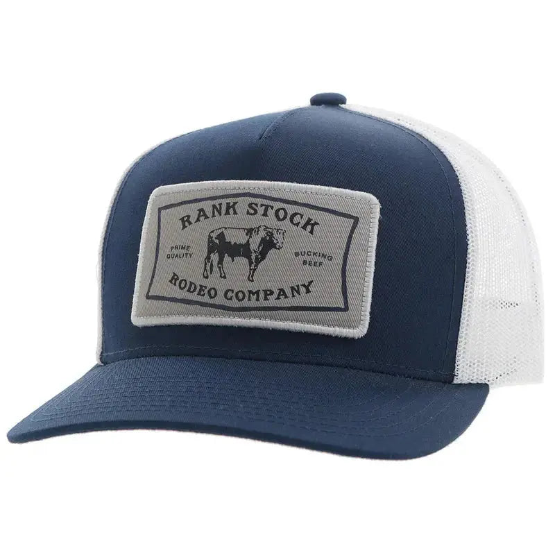 Rank Stock Hooey Tan / Black 5-Panel Trucker with White / Black Rectangle Patch - Hooey