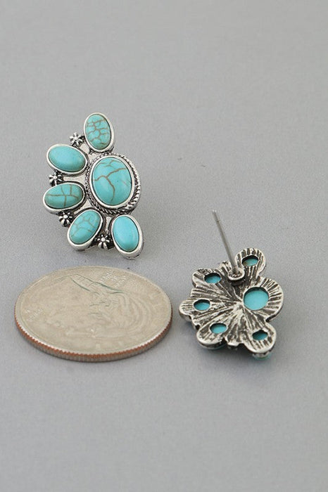 Antique Half Flower Stud Earrings H&D Accessories