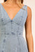 V-neck Fit & Flare Stretch Denim Dress Timing