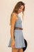 V-neck Fit & Flare Stretch Denim Dress Timing