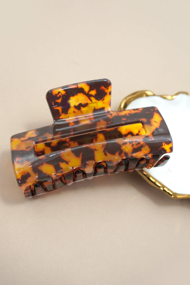 Marbled Acetate Rectangle Hair Claw Clips JOSSLYN by wall to wall
