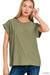 Slub Cuffed Sleeve Tee ZENANA