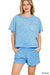 Halo Snow Washed Short Sleeve Tee & Shorts Set ZENANA