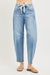 Risen Slouchy Ankle Barrel Jeans with Drawstring - Light view 2
