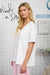 Washed Relaxed Short Sleeve V Neck Knit Top Blu Pepper