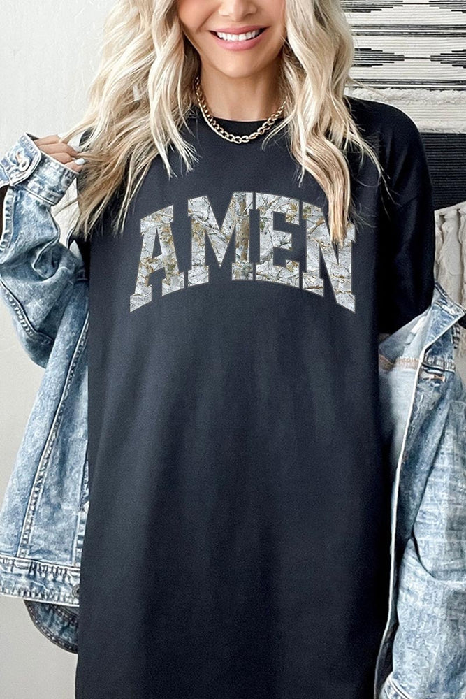 Amen Camo Wood Graphic Heavy Cotton Tee
