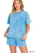 French Terry Acid Washed Relaxed Top & Short Set ZENANA