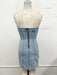 Strapless Stretch Denim Bodycon Dress Timing