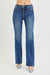 Risen Tummy Control High Rise Straight Jeans - Dark view 2
