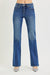Risen Tummy Control High Rise Straight Jeans - Dark view 3