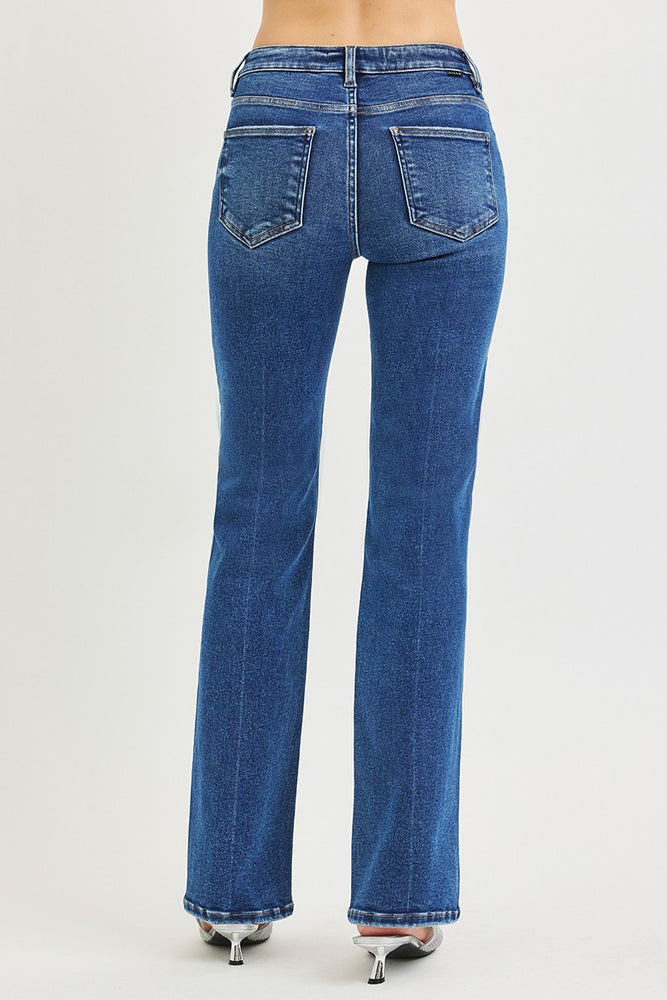 Risen Tummy Control High Rise Straight Jeans - Dark view 6
