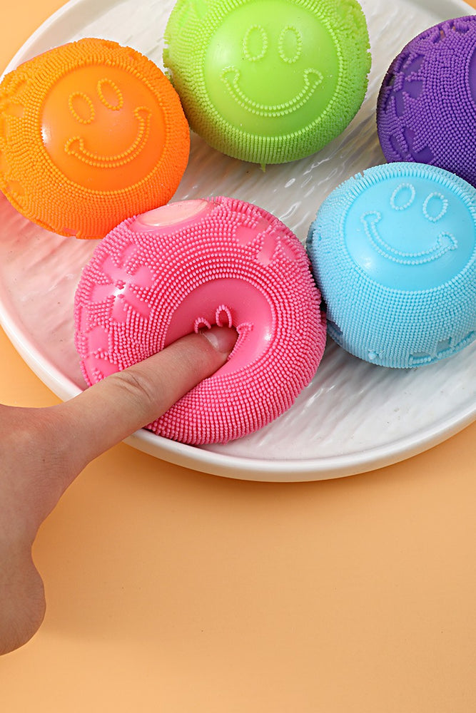 Smiley Fuzz Ball Stress Relief Squishy