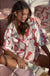 White Full Pattern Shirt and Shorts Satin Pajama Set Dear lover