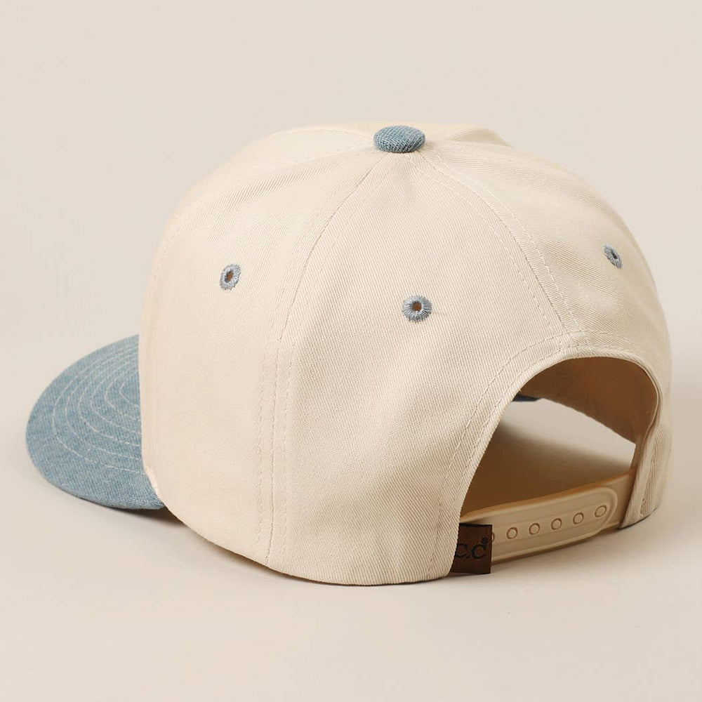 MAMA Ribbon Embroidered Two-Tone Trucker Hat Fashion City