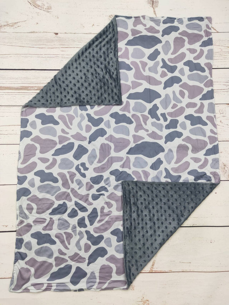 Baby Gray Camouflage Print Blanket