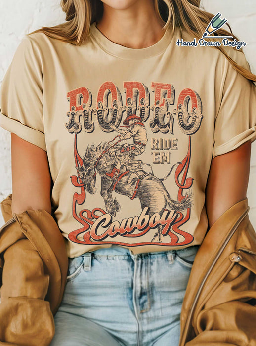 Rodo Cowboy Hand Drawn Graphic T-shirt