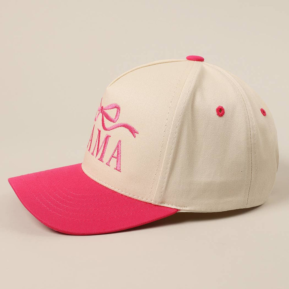 MAMA Ribbon Embroidered Two-Tone Trucker Hat Fashion City