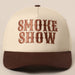 SMOKE SHOW Typographic Embroidery Baseball Cap Fashion City