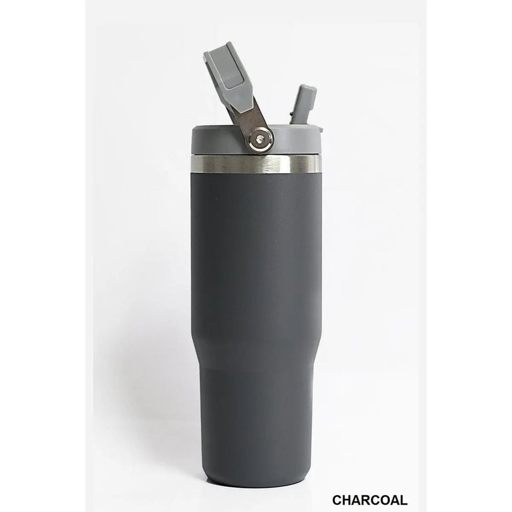 30oz Stainless Steel Flip Straw Tumbler - LECCE