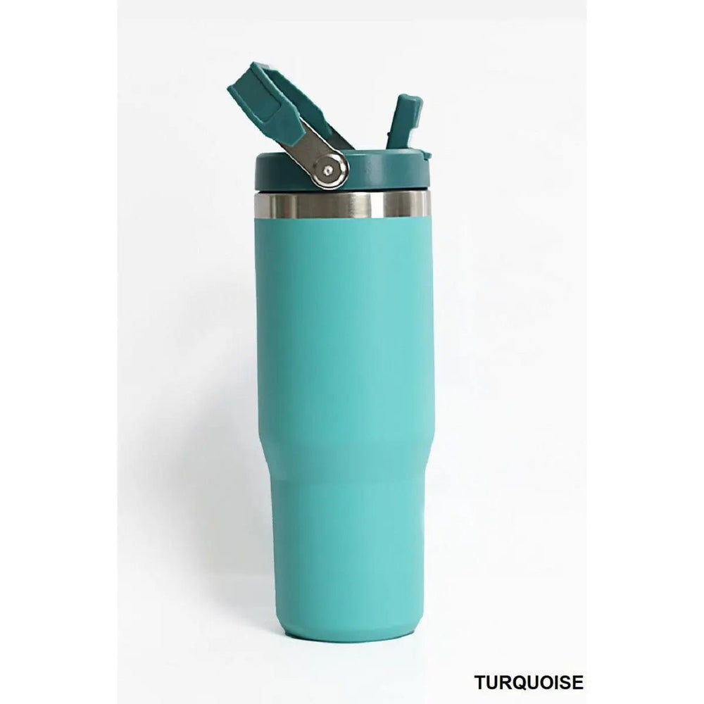 30oz Stainless Steel Flip Straw Tumbler - LECCE