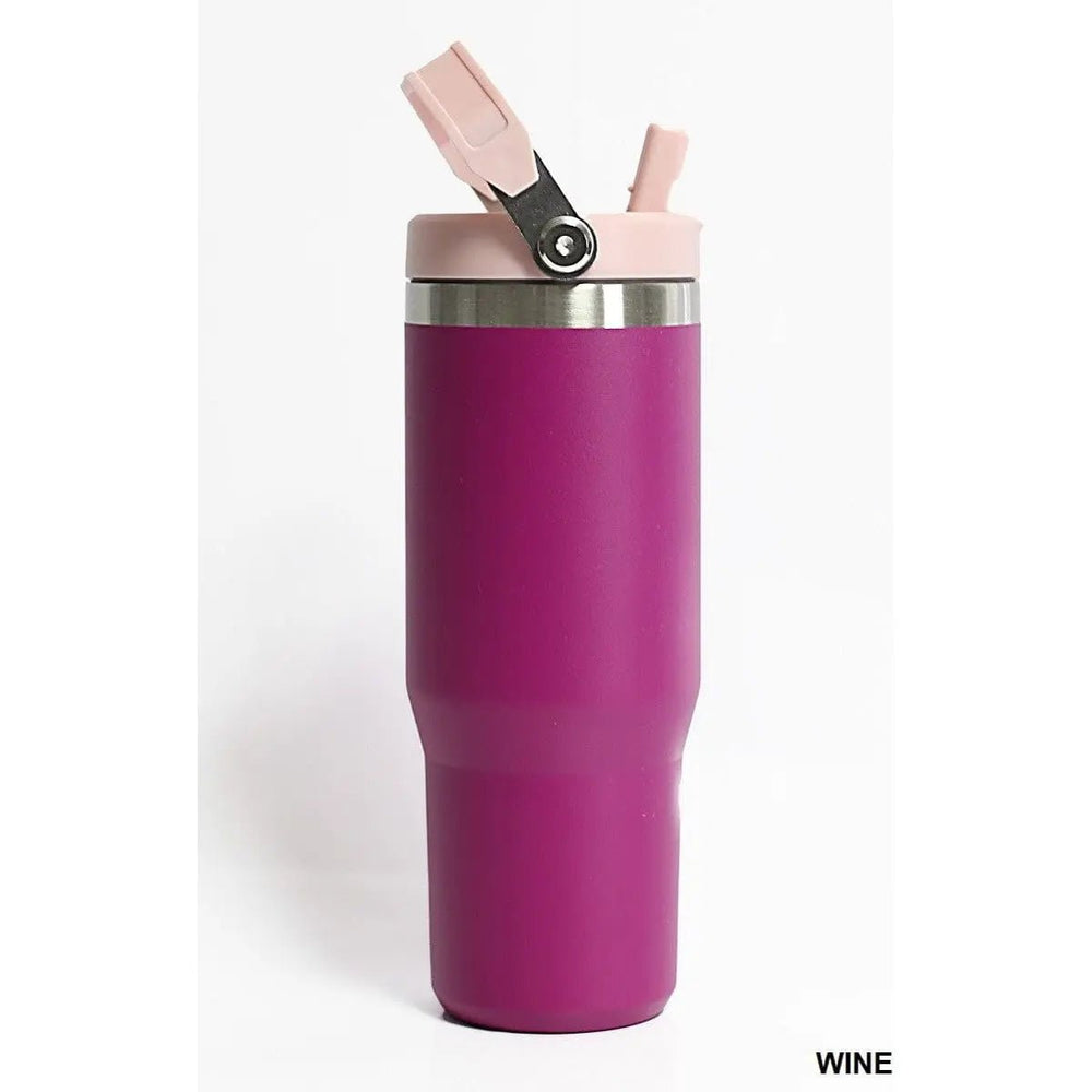 30oz Stainless Steel Flip Straw Tumbler - LECCE
