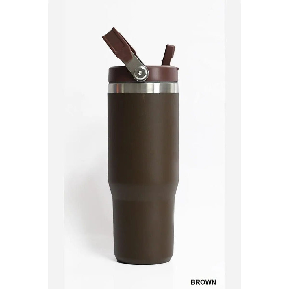 30oz Stainless Steel Flip Straw Tumbler - LECCE