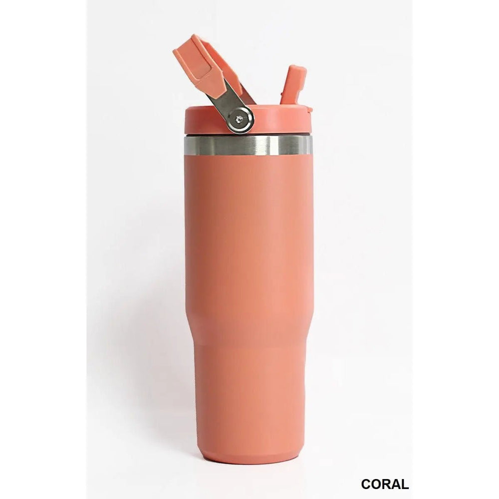 30oz Stainless Steel Flip Straw Tumbler - LECCE