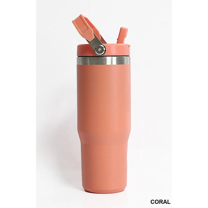 30oz Stainless Steel Flip Straw Tumbler - LECCE