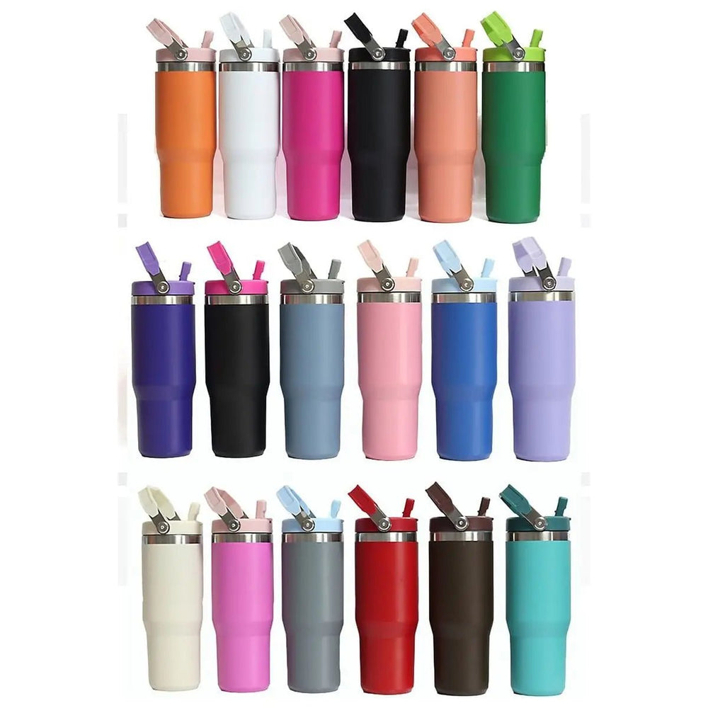30oz Stainless Steel Flip Straw Tumbler - LECCE