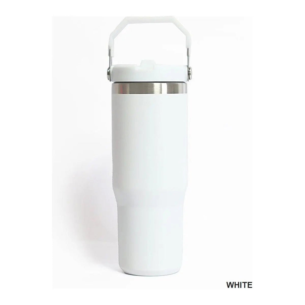 30oz Stainless Steel Flip Straw Tumbler - LECCE