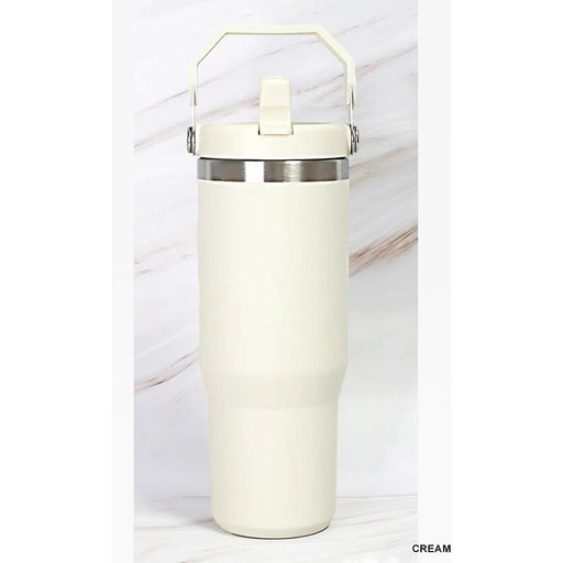 30oz Stainless Steel Flip Straw Tumbler - LECCE