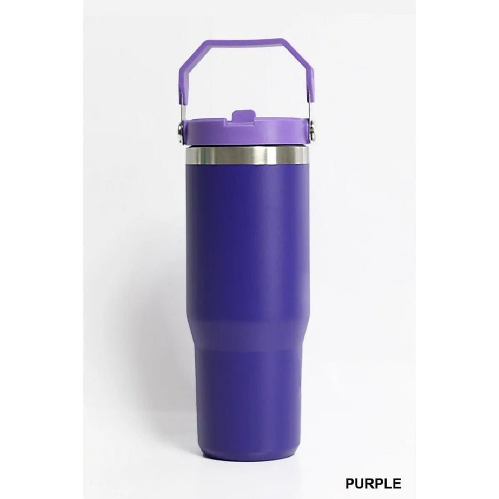 30oz Stainless Steel Flip Straw Tumbler - LECCE