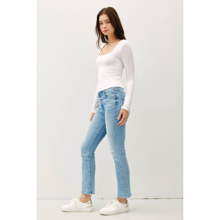 BASIC SQUARE NECK LONG SLEEVE TOP