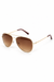 Double Bridge Aviator Sunglasses - Brown Gradient