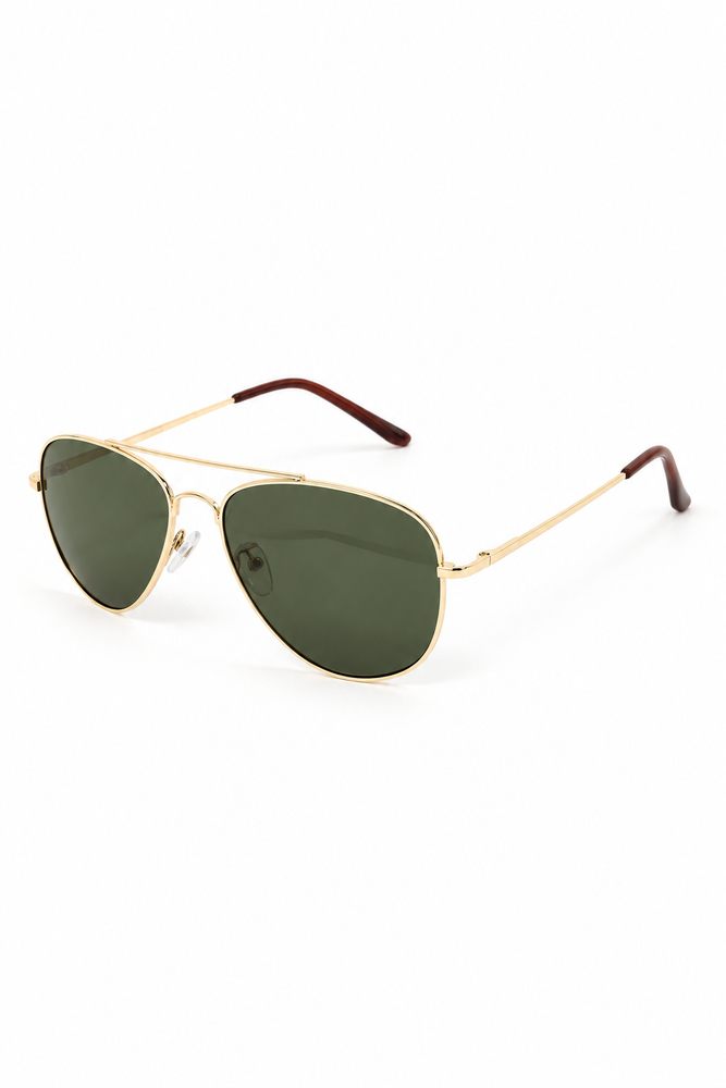 Double Bridge Aviator Sunglasses - Green