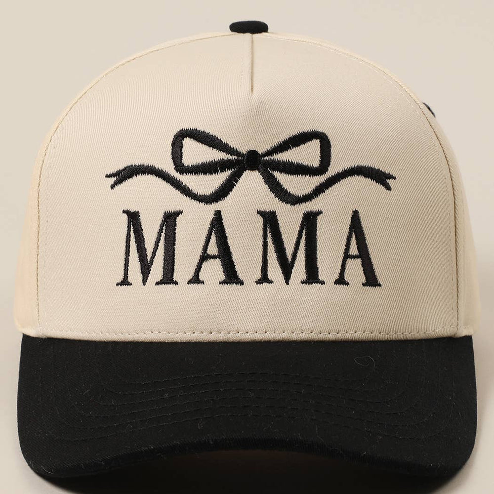 MAMA Ribbon Embroidered Two-Tone Trucker Hat Fashion City