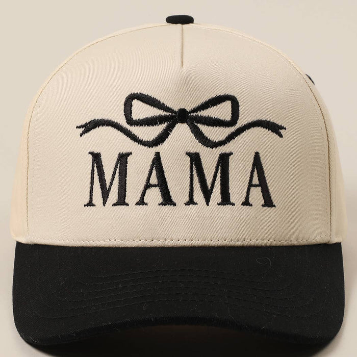 MAMA Ribbon Embroidered Two-Tone Trucker Hat Fashion City