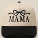MAMA Ribbon Embroidered Two-Tone Trucker Hat Fashion City