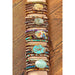 34 Inch 5 Wraps Natural Stone Boho Bracelet - LECCE