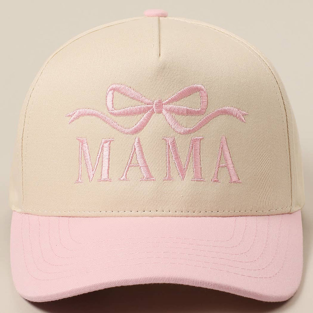 MAMA Ribbon Embroidered Two-Tone Trucker Hat Fashion City