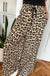 Flowy leopard wide leg pants with drawstring Dear lover