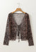 Leopard Sheer Long Sleeve V Neck Lace Top Dear lover